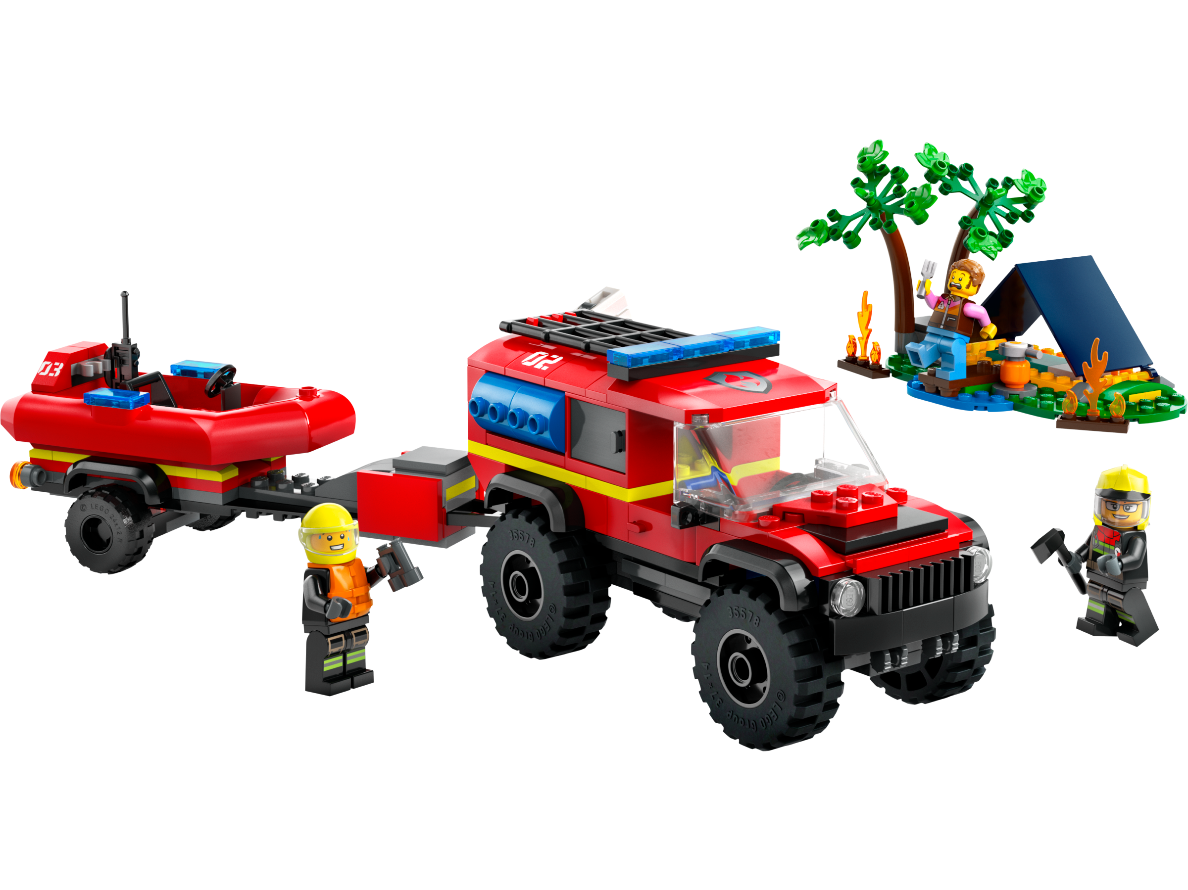 Feuerwehrgeländewagen mit Rettungsboot 60412