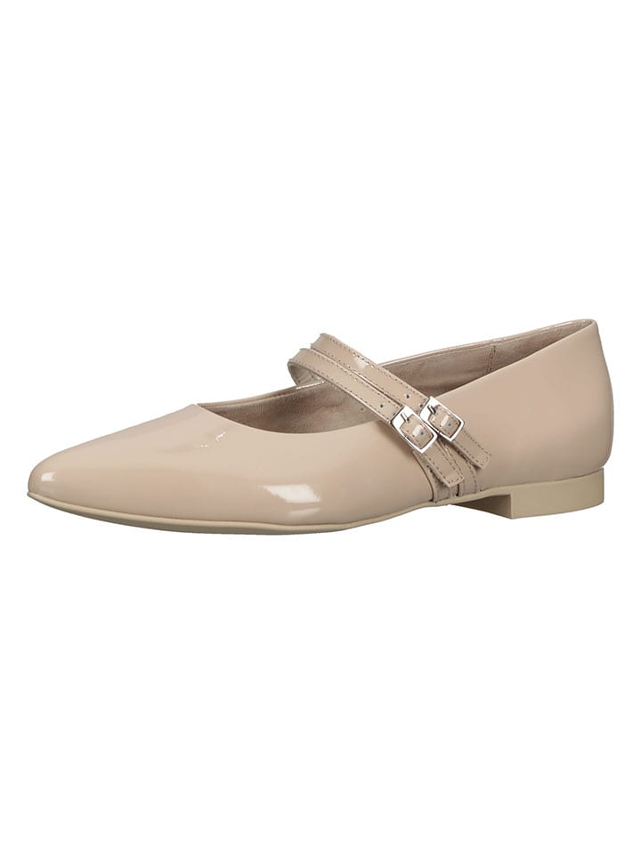 Paul Green Leder-Spangenballerinas in Beige günstig kaufen