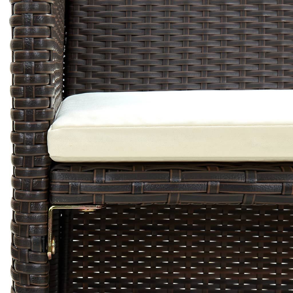 vidaXL Loungesofa 2-Sitzer-Gartensofa mit Polstern Braun Poly Rattan, 1 Teile