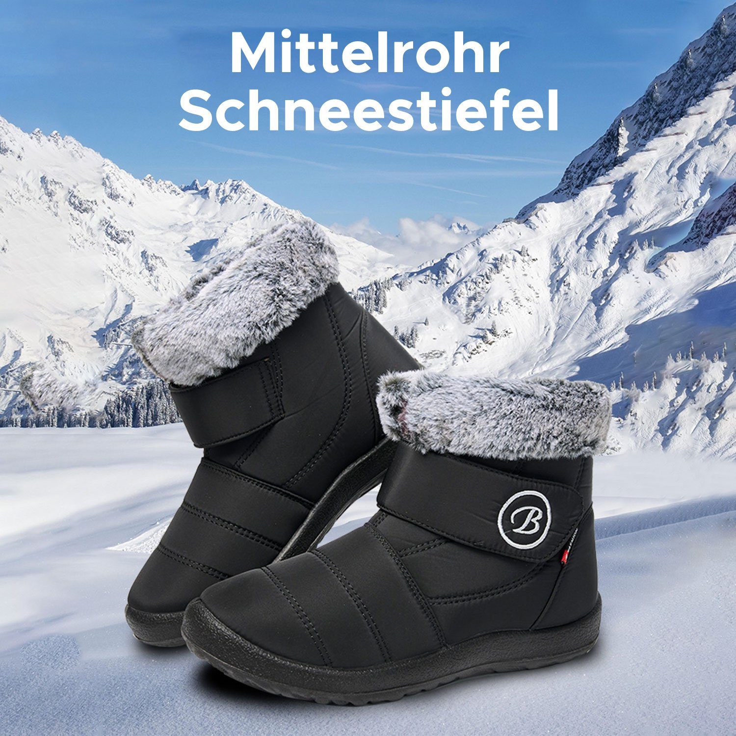 Daisred Winterstiefel Damen Wasserdicht Winterboots Wärmeschuh