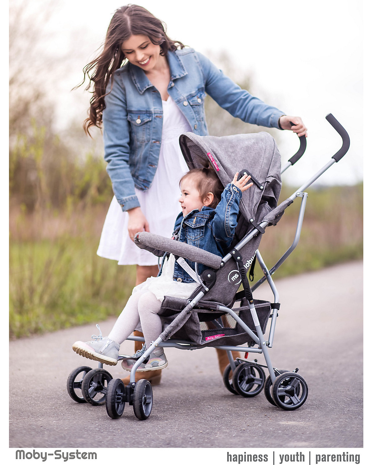 Kinderwagen Schwenkbare Schaumstoffräder mit Sonnenverdeck