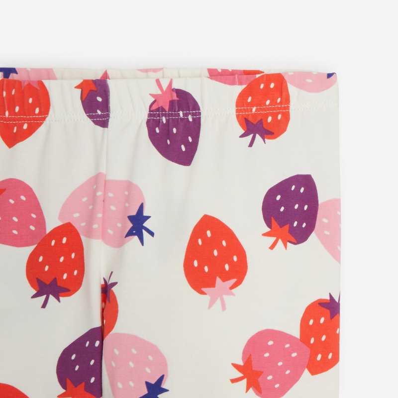 Legging fille écru fraises beige Catimini