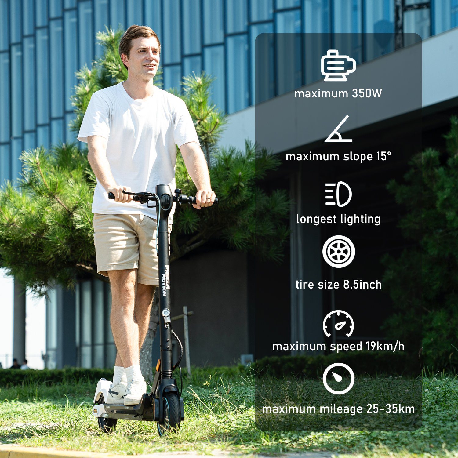HITWAY E-Scooter 8.5zoll M5 350W E-roller mit Straßenzulassung ABE Faltbar 12-19km/h, 19,00 km/h, Tasche und APP-Funktion