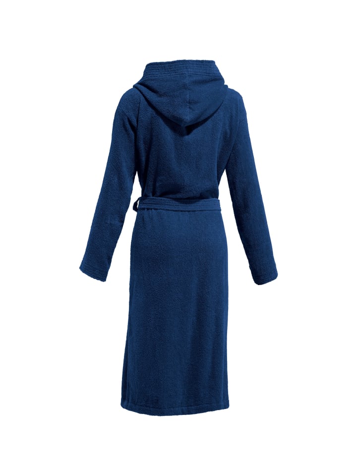 REDBEST Frottier Unisex-Bademantel mit Kapuze Chicago in dunkelblau günstig kaufen