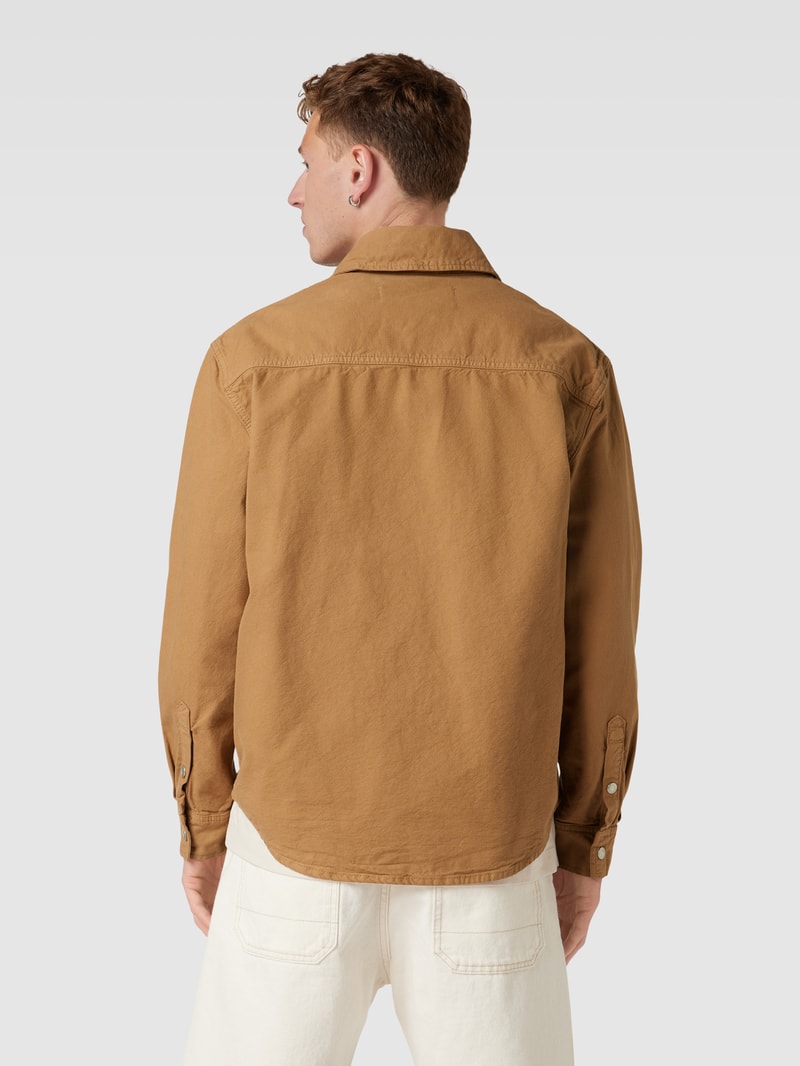 Freizeithemd mit Label-Detail in beige