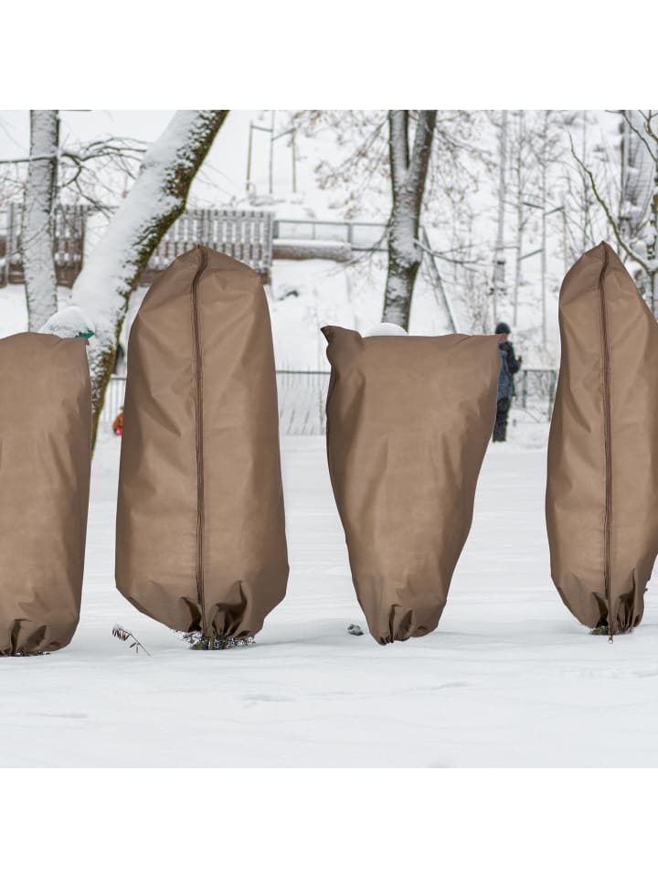 relaxdays 3 x Winterschutzhaube in Beige - (B)200 x (H)240 cm günstig kaufen onesize