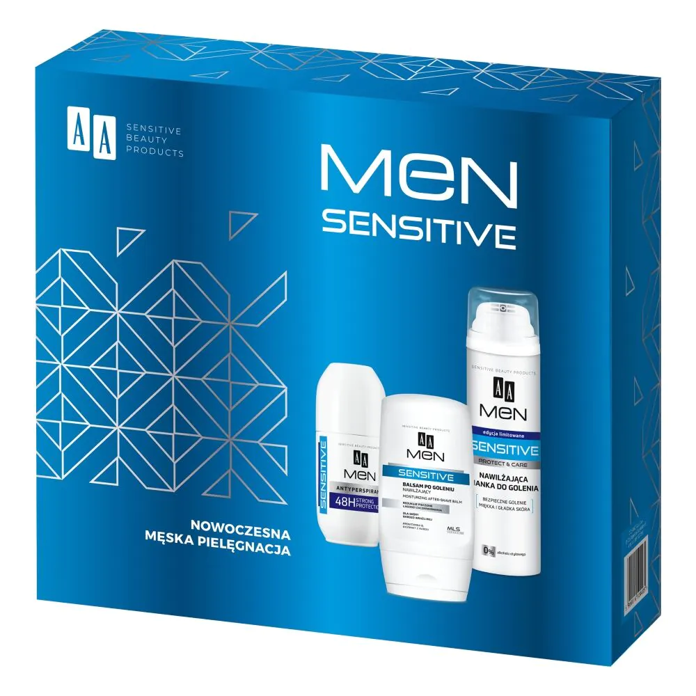 Σετ AA Men Sensitive: τζελ ξυρίσματος + αφρός ξυρίσματος + αντιιδρωτικό