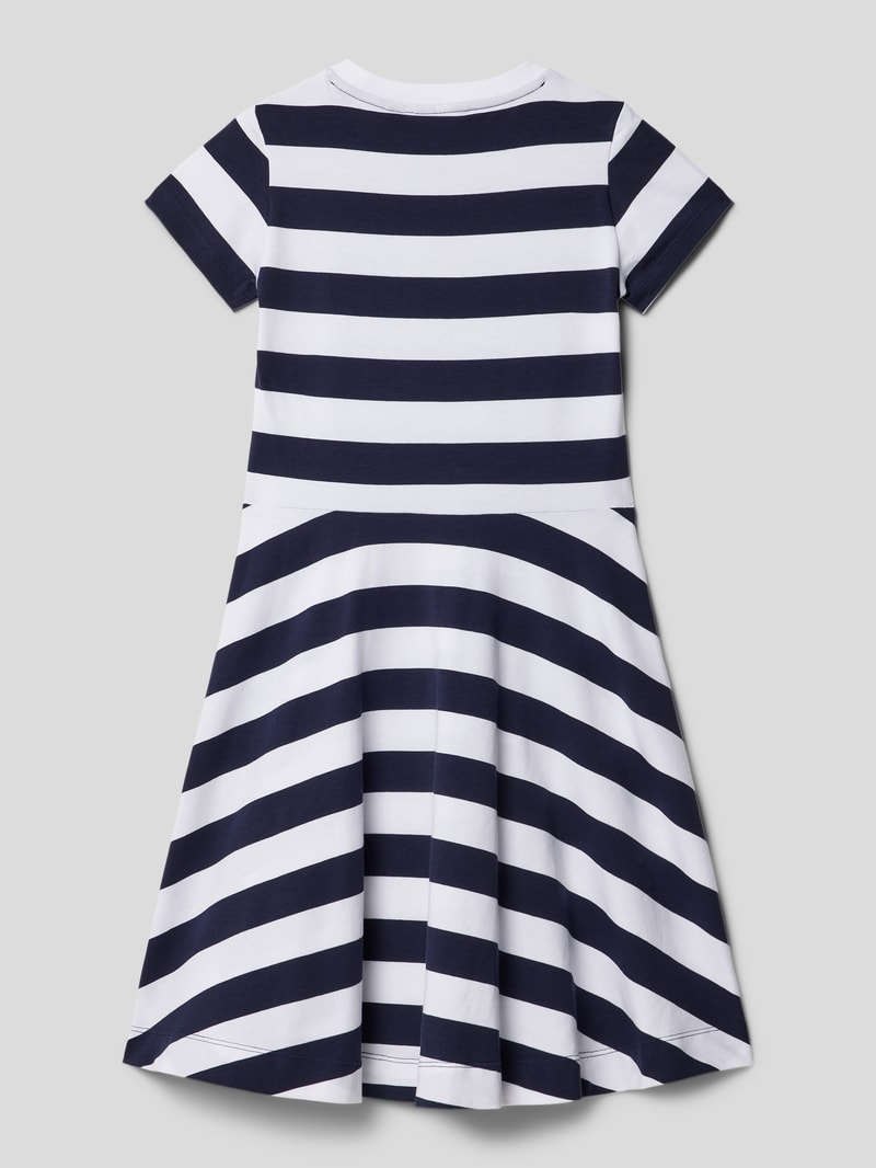T-Shirt-Kleid mit Streifenmuster in marineblau