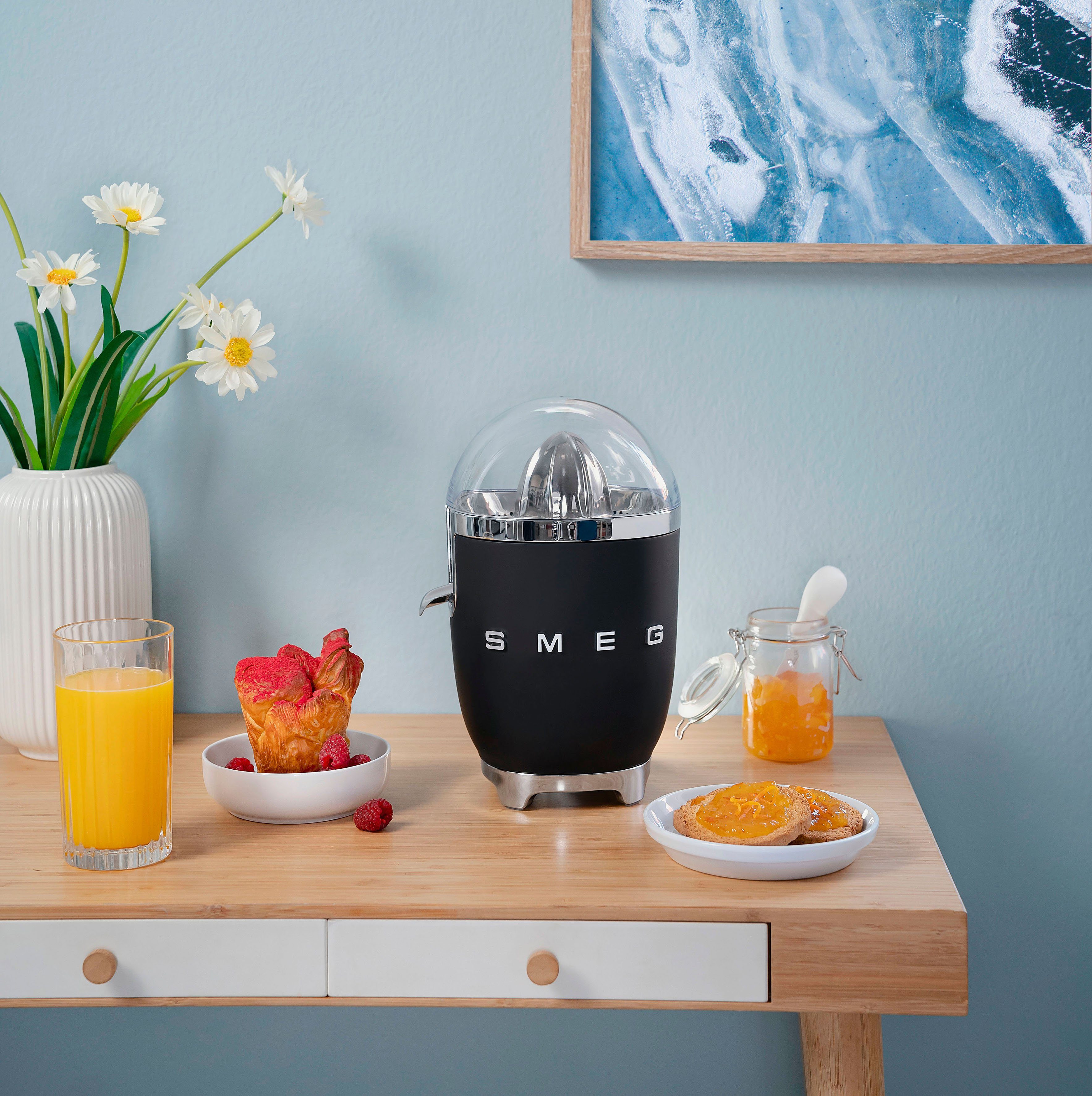 Smeg Zitruspresse CJF01BLMEU Schwarz Matt, 70 W
