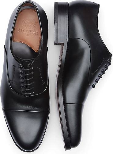 Lottusse Oxford Aus Anilin-Kalbsleder In Schwarz/Crust