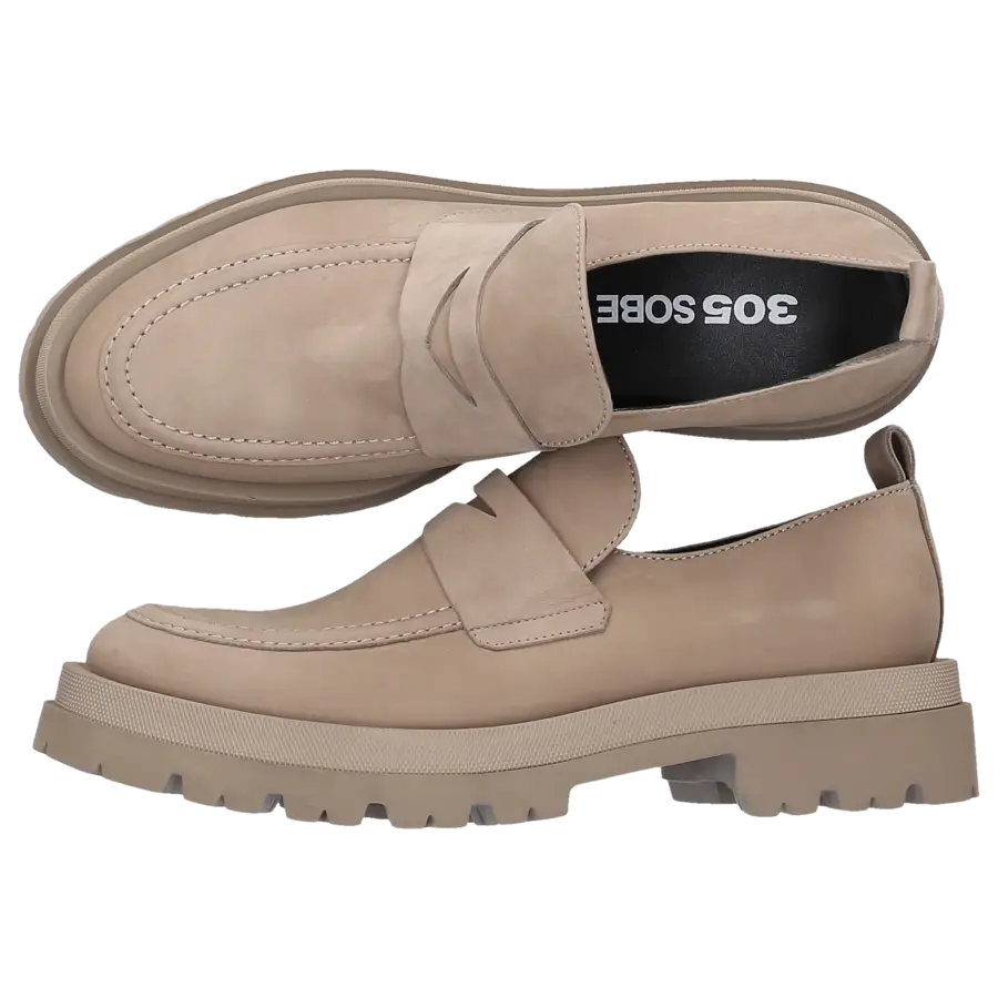 305 SOBE - Loafer HUSKIE Nubukleder - beige
