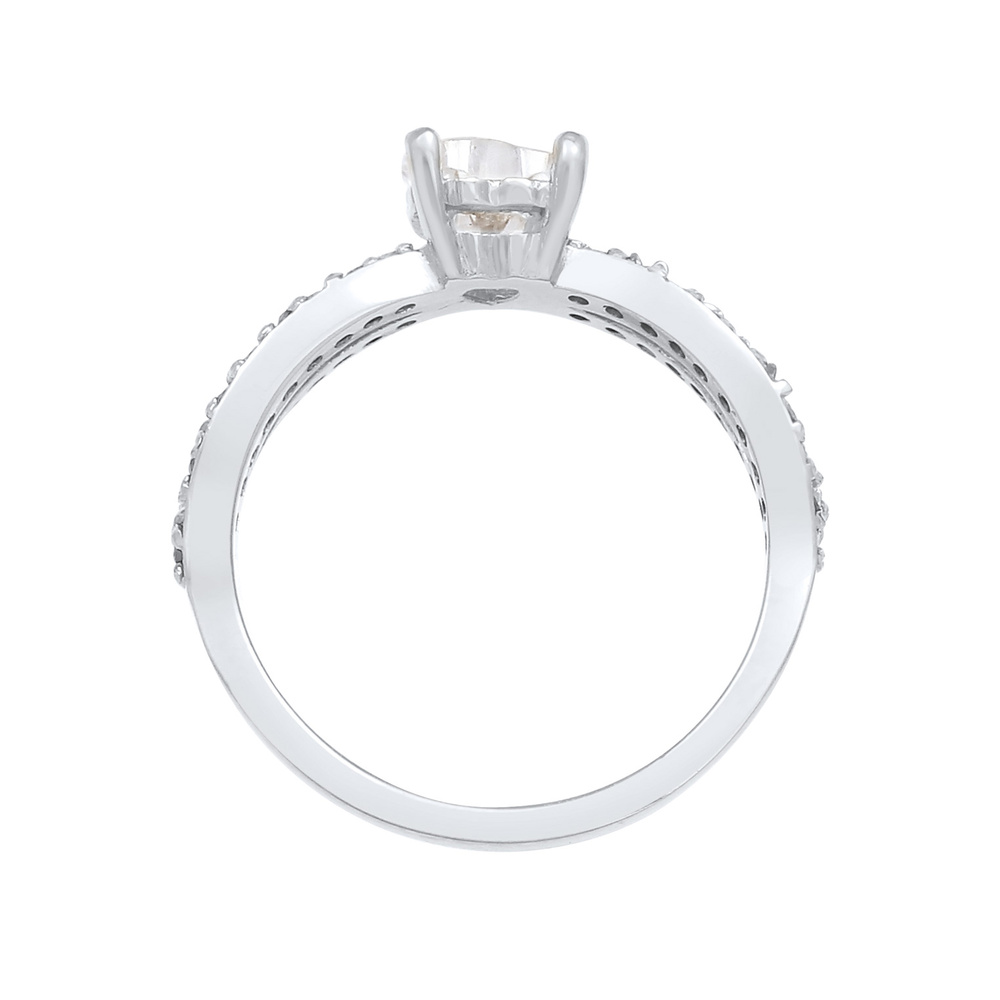 Elli Elli Bague Bague de fiançailles solitaire pour dames  avec cristaux de zircone en Bague
