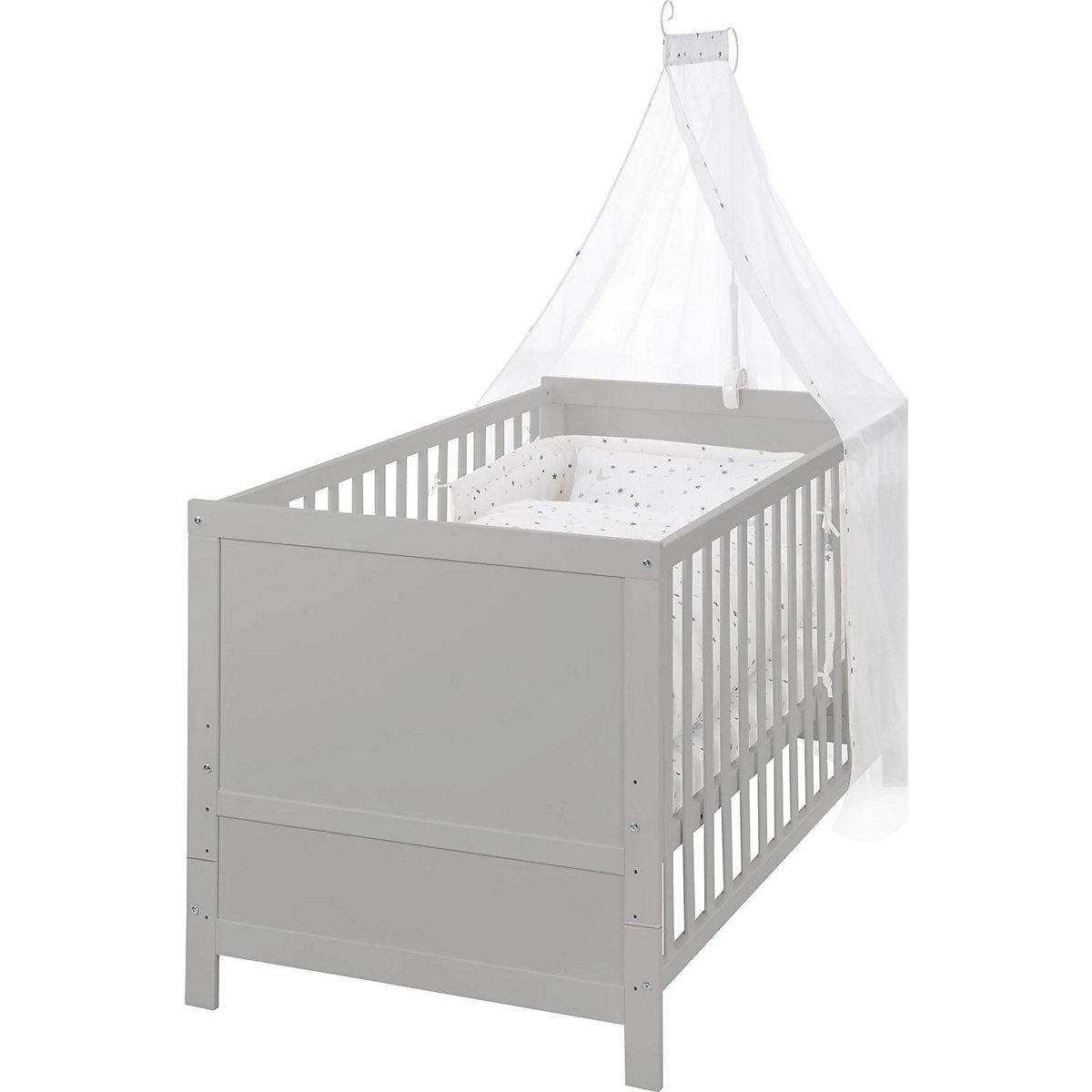 Kinderbettset, 70 x 140 cm Sternenzauber grau taupe