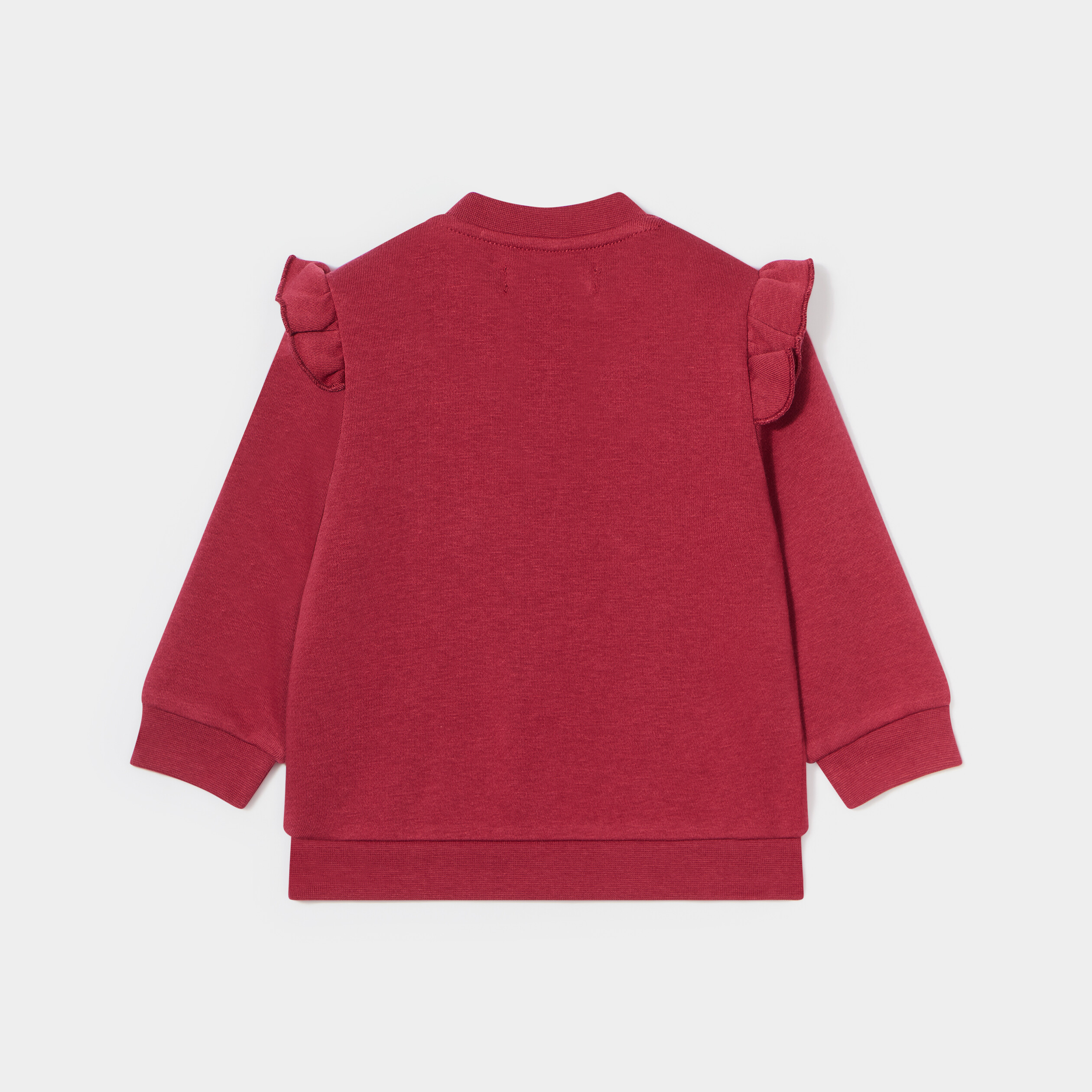 Sweat à volants et broderie Creeks rouge foncé bébé fille | La Halle