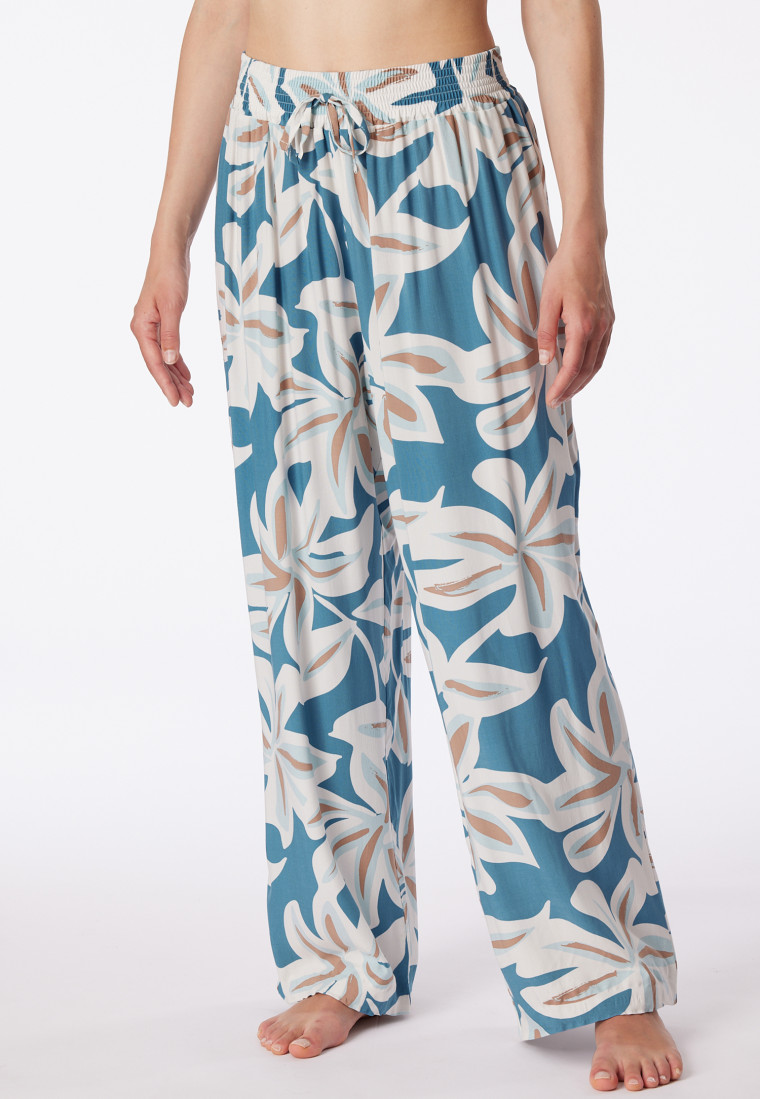 Loungehose lang Viskose Blumenprint multicolor - Mix+Relax