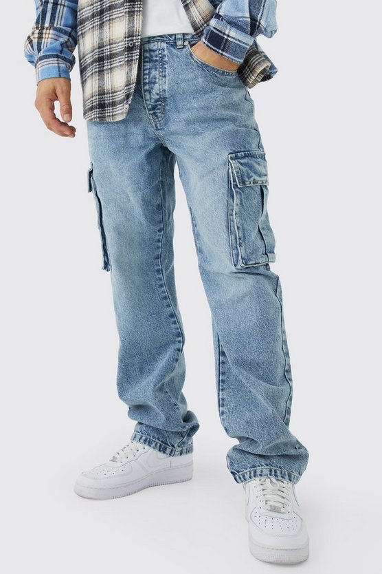 Lockere Cargo-Jeans