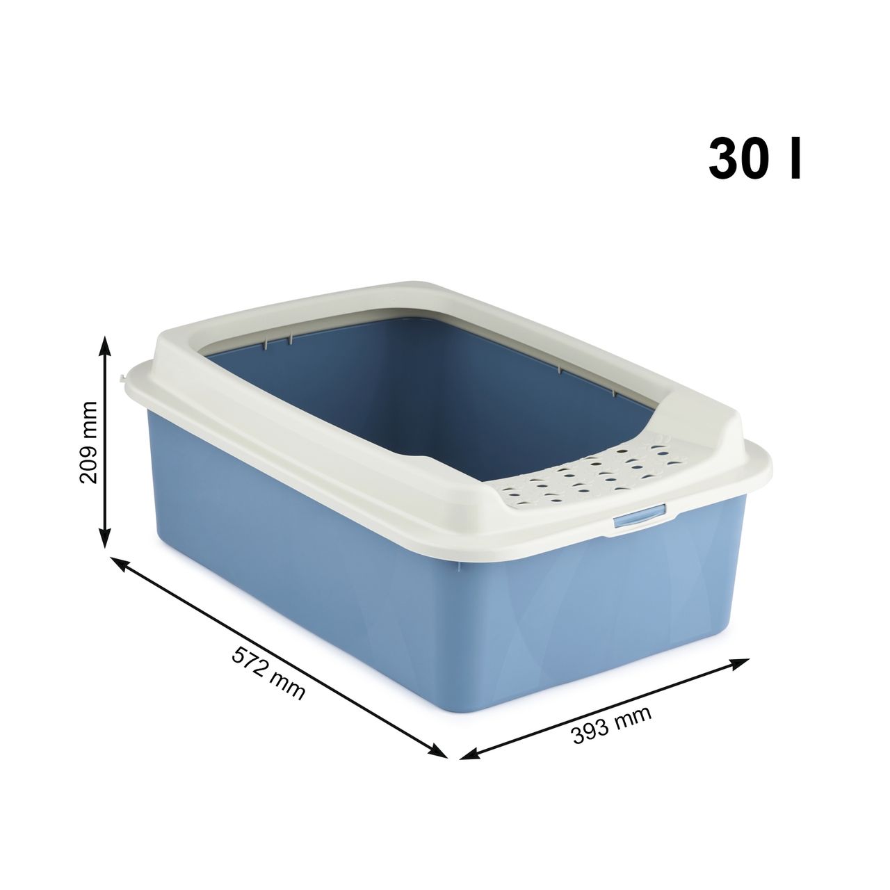 Rotho Babydesign Rotho MyPet Eco Bonnie Katzenklo mit Top-Eingang, blau/weiss (recycelt)