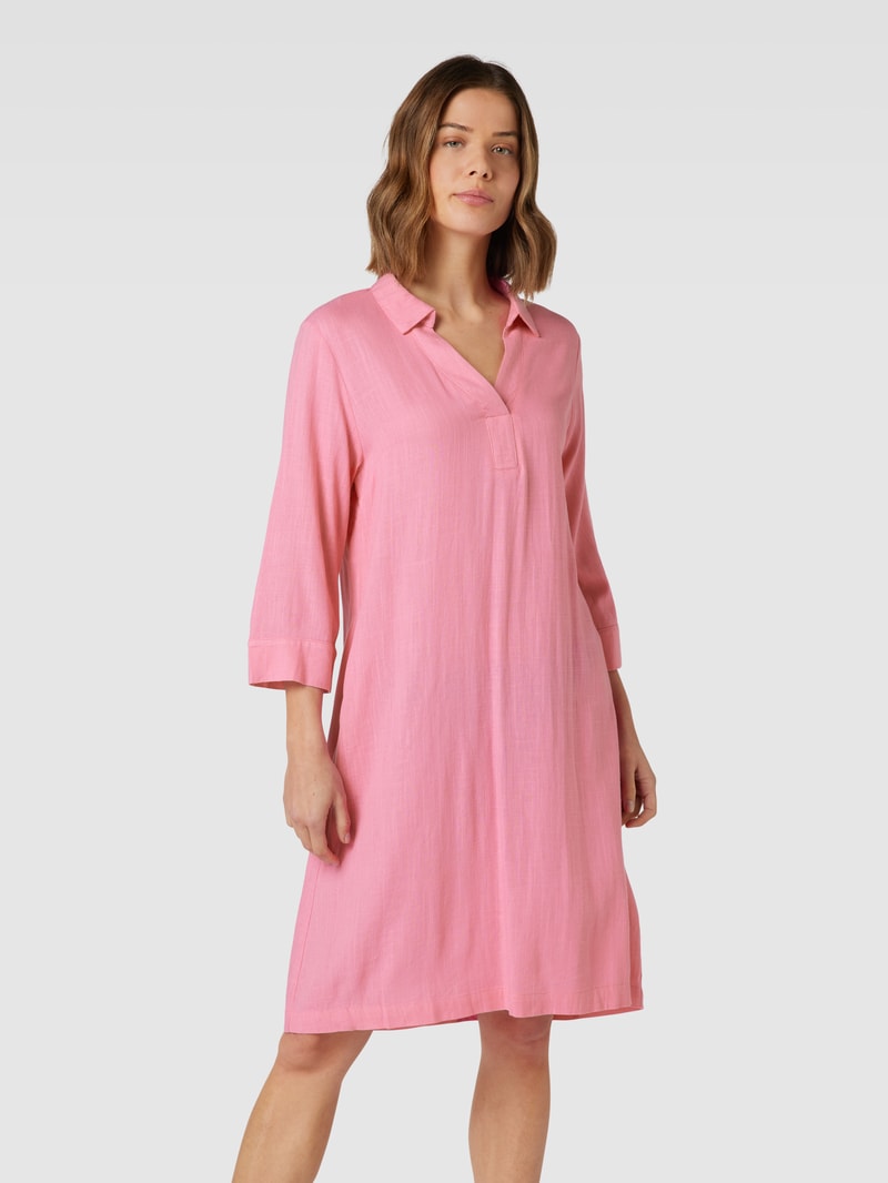 Knielanges Tunikakleid mit 3/4-Arm in pink