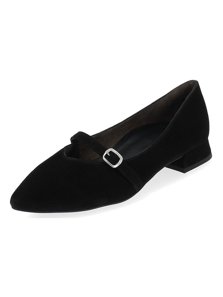 Paul Green Leder-Ballerinas in Schwarz günstig kaufen