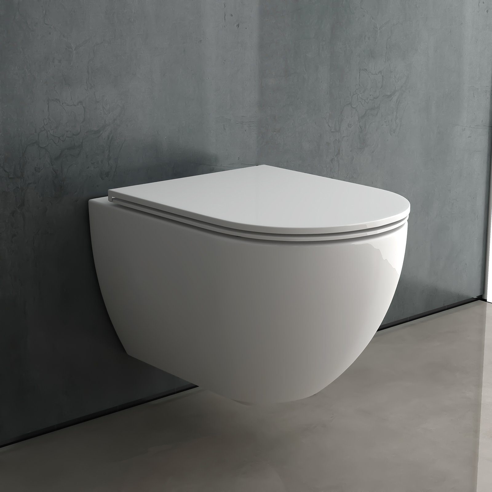 Alpenberger Dusch-WC - Bidet WC - Spülrandloses WC mit Nano Beschichtung, Wandmontage, Abgang Waagerecht, Toilette Komplett-Set, Hänge WC - Taharet WC mit WC Deckel Softclose - Made in Europa