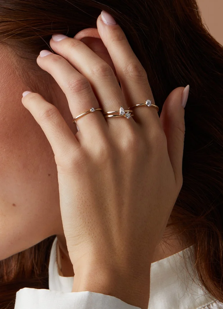 Bague en or Diamond Point, diamant de 0,15 ct, Starlight