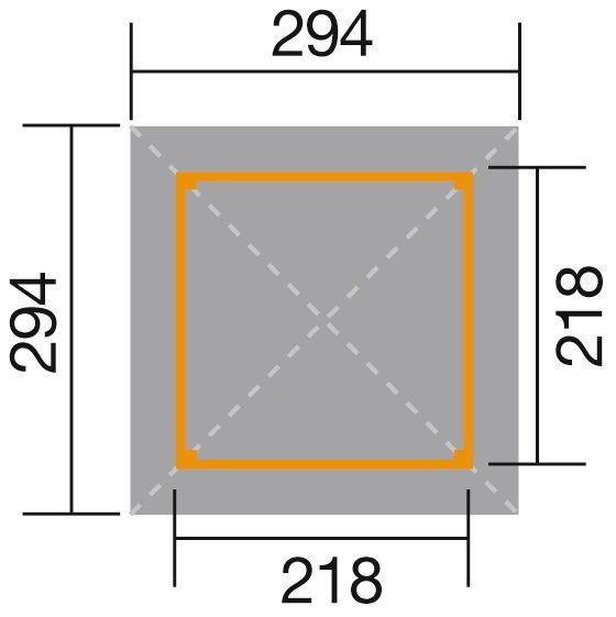 weka Pavillon Gartenoase, (Set), BxT: 294x294 cm, inkl. Brüstung