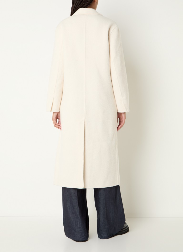 Cappotto doppiopetto Sandro in misto lana con tasche a patta