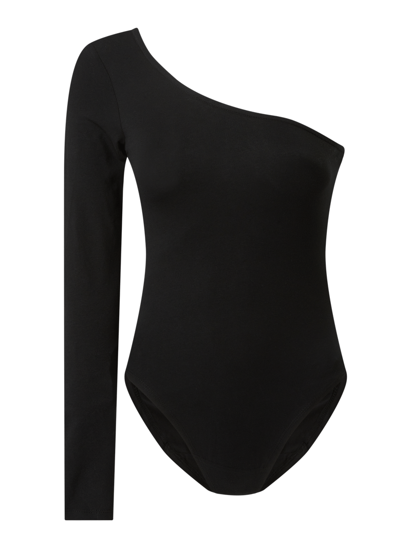 Body mit One-Shoulder-Träger in schwarz