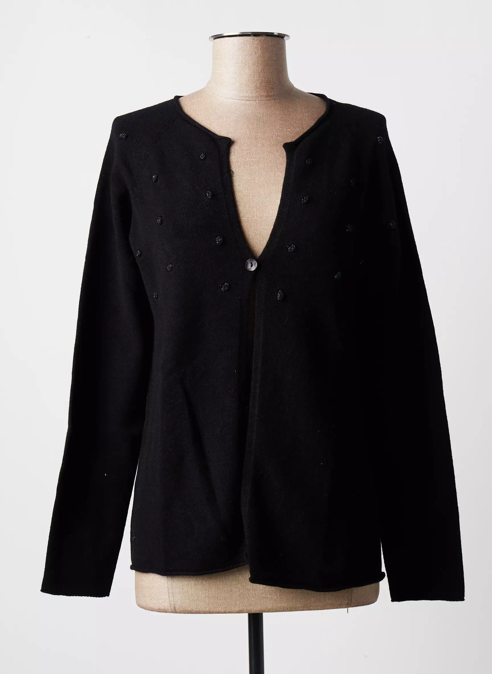 Blanc Boheme Cardigans Femme couleur noir