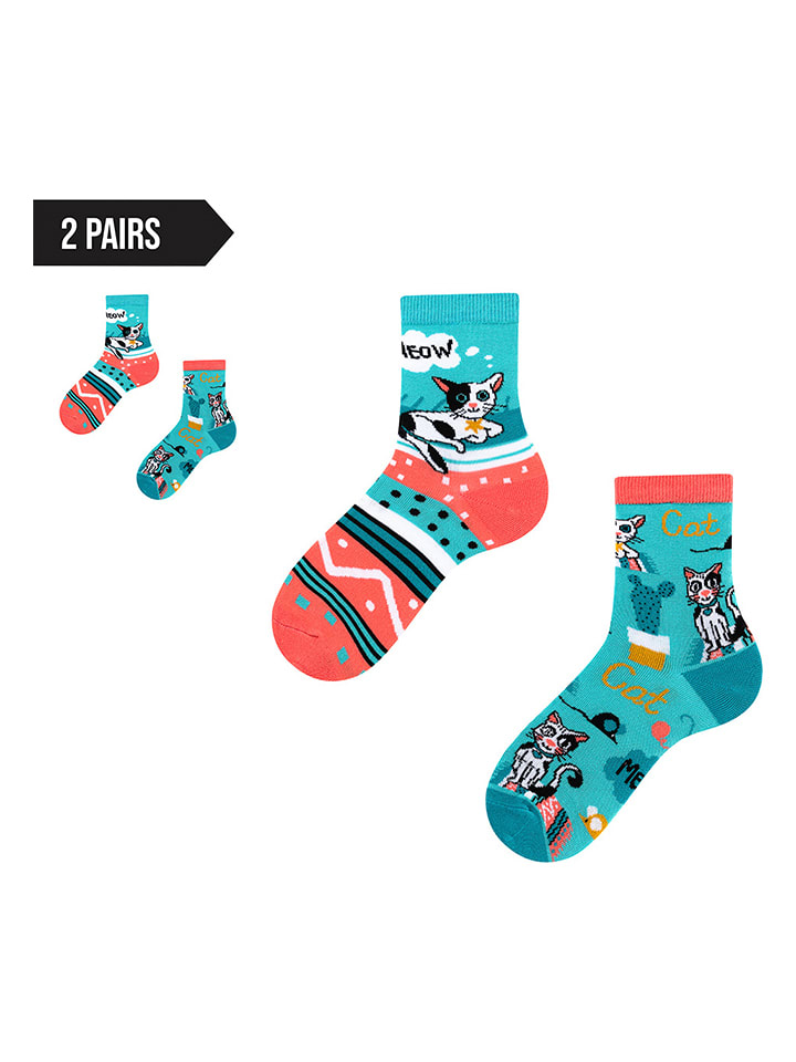 Spox Sox 2er-Set: Socken in Hellblau/ Orange günstig kaufen