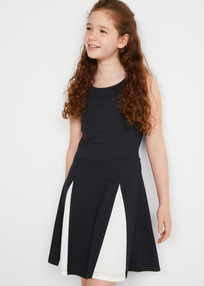 Mädchen Jerseykleid mit Einsätzen aus Bio-Baumwolle