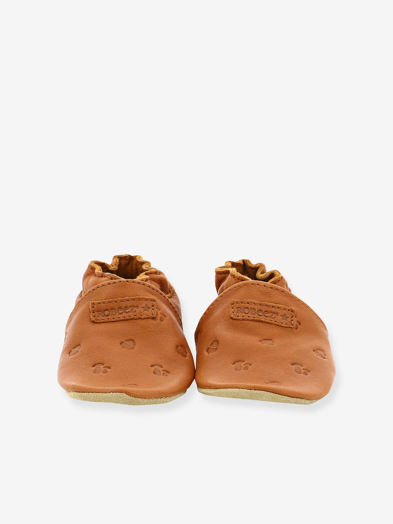 Chaussons cuir souple bébé Mywood ROBEEZ© marron