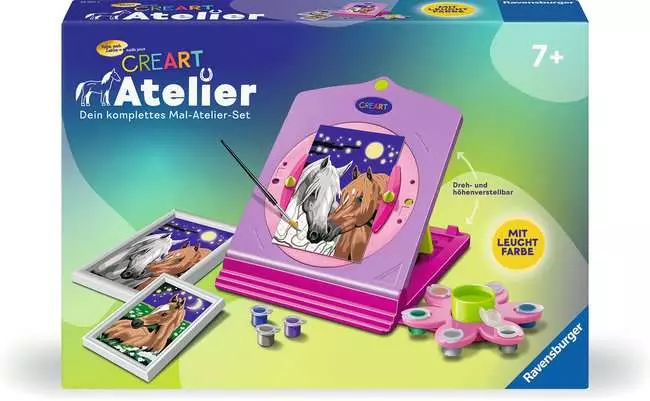 CreArt Atelier Pferde - Malen nach Zahlen für Kinder ab 7 Jahren