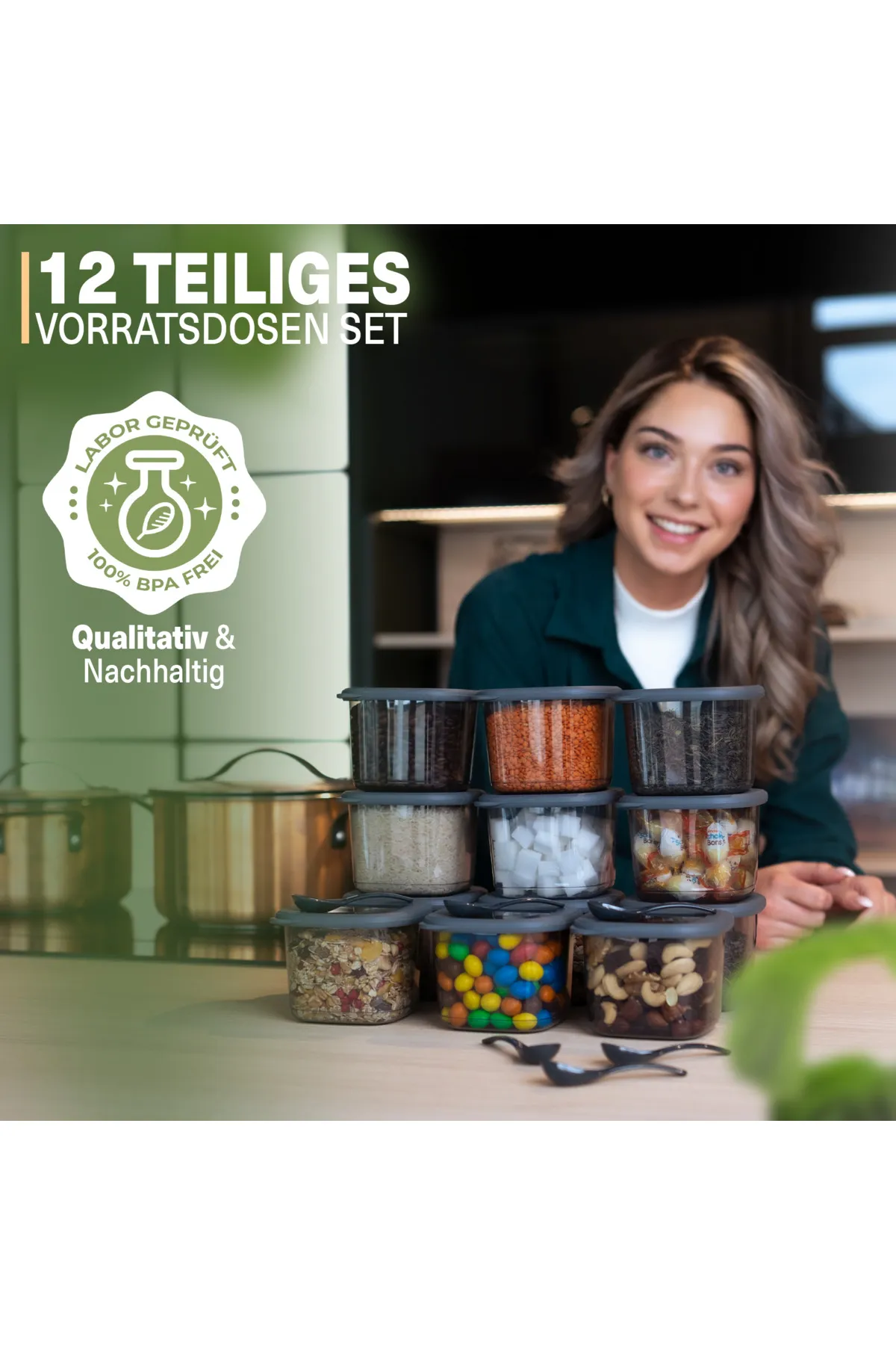 Viwares  Vorratsdosen 12er Set - Kleiner Vorratsbehälter