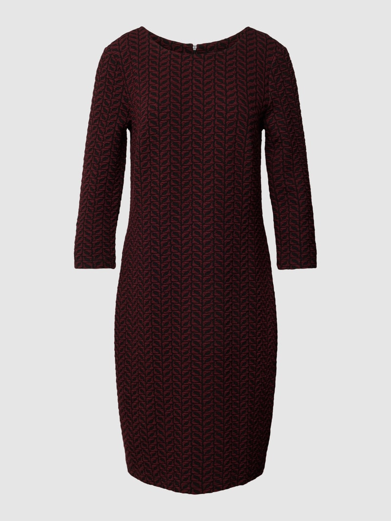 Minikleid mit Allover-Muster Modell 'Jacq Graph' in bordeaux rot