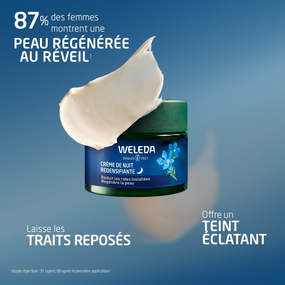 WELEDA Crème de Nuit redensifiante Gentiane Bleue et Edelweiss - 40 ml Soins du visage