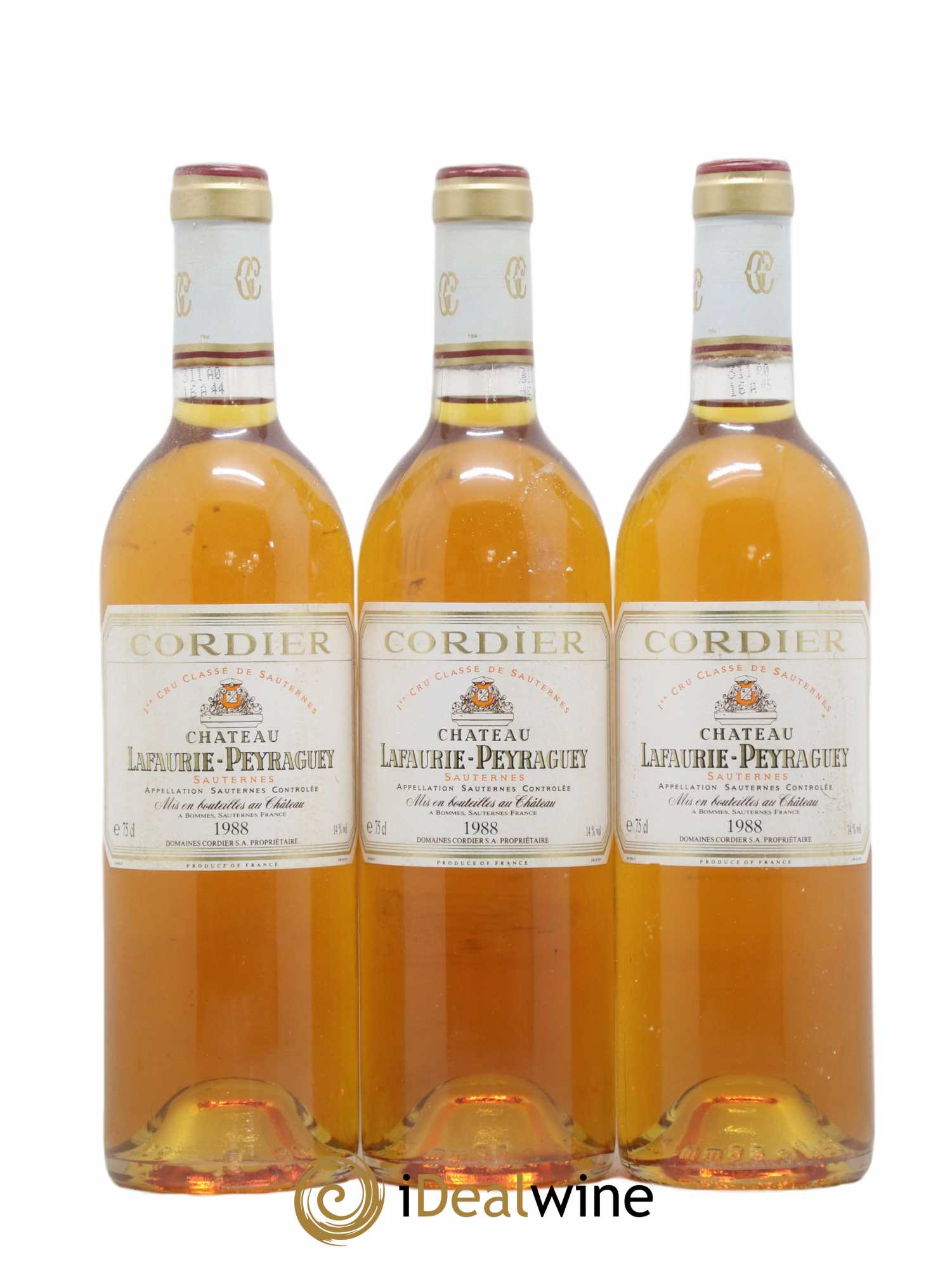 Château Lafaurie Peyraguey 1er Grand Cru Classé  1988 - Lot de 6 Bouteilles