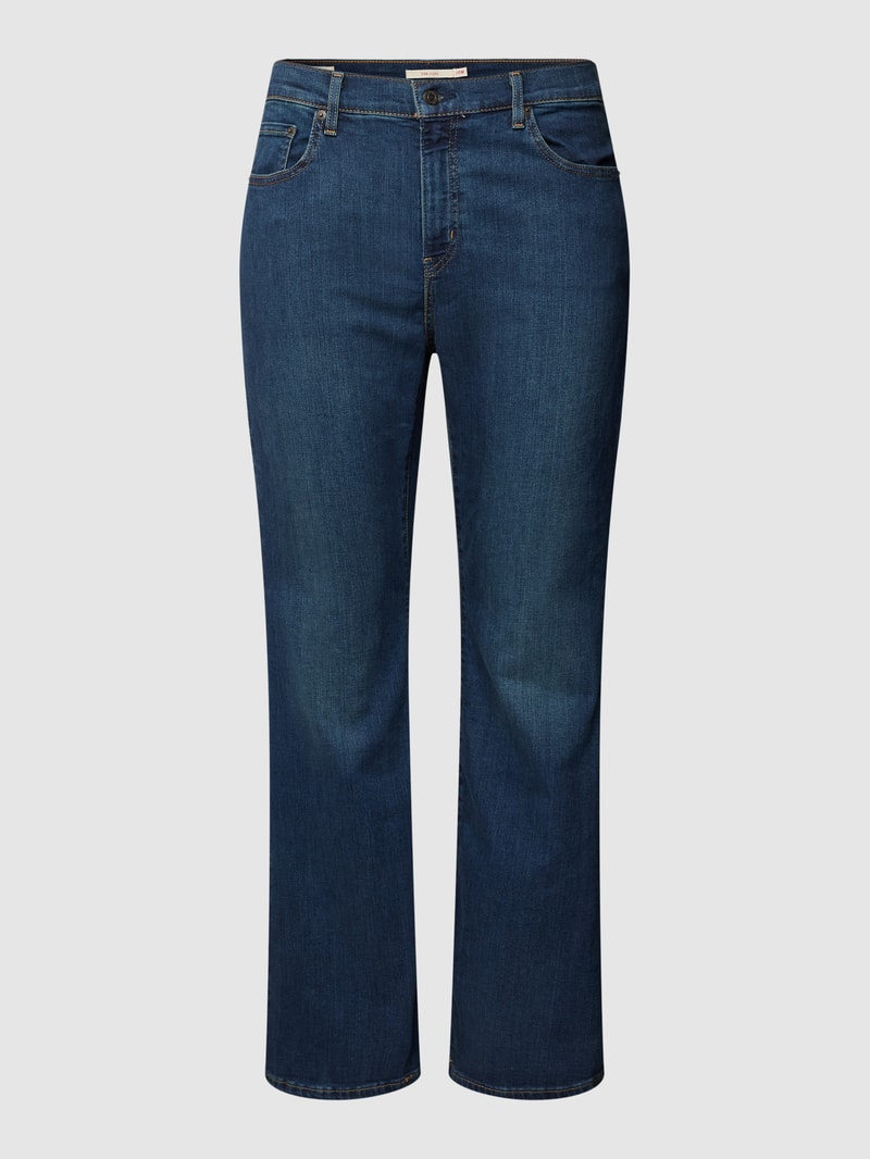 PLUS SIZE Flared Cut Jeans mit Label-Patch Modell '726' in dunkelblau