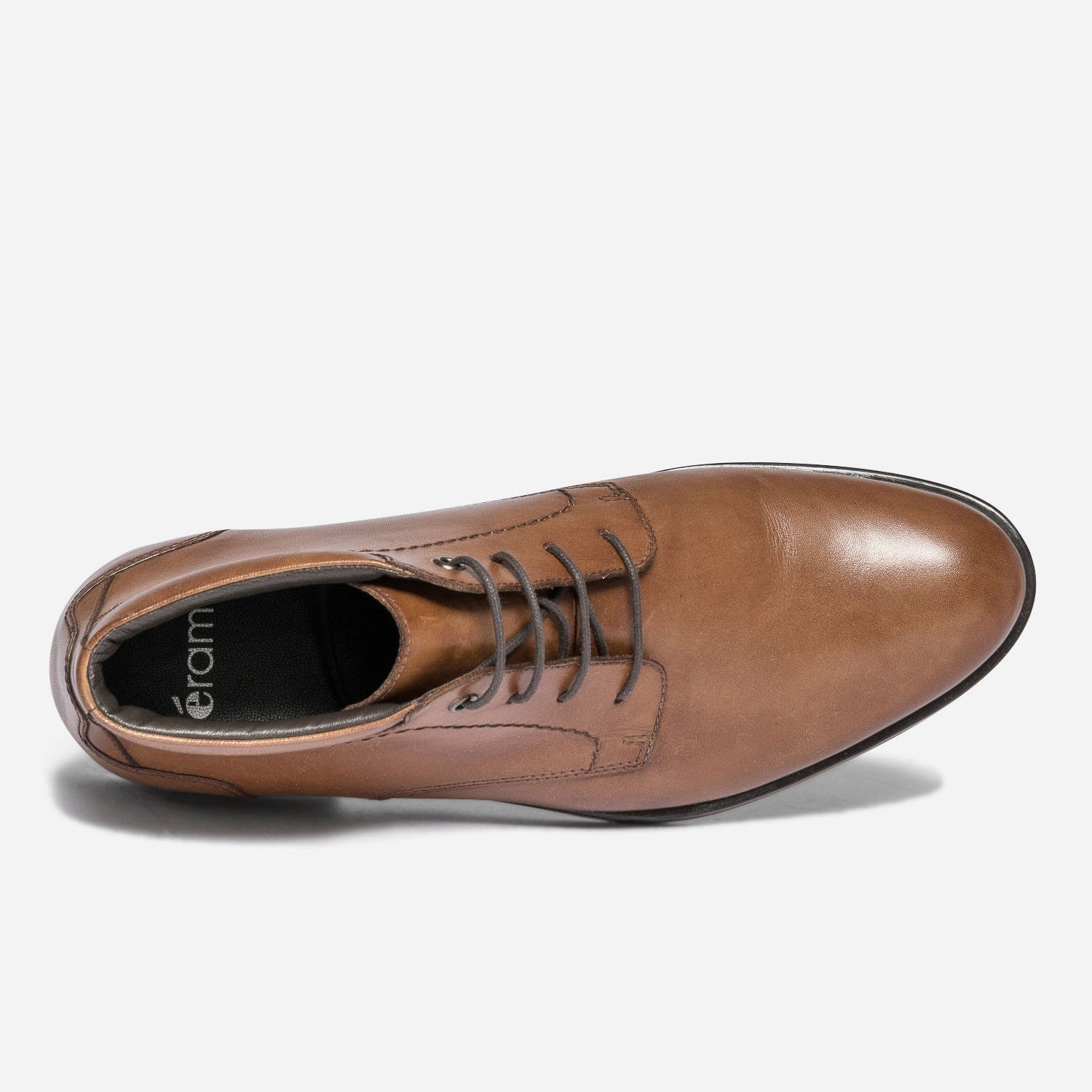 Boots à lacet cognac en cuir