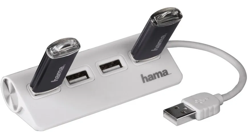 Hama USB-2.0-Hub 1:4, bus-powered, Weiß