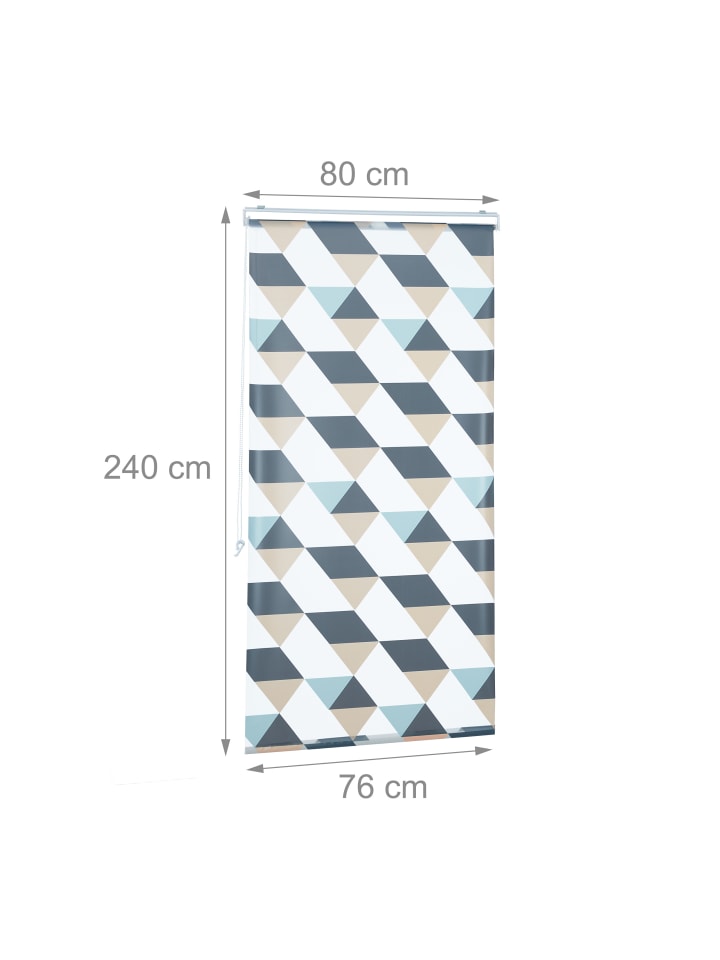 relaxdays Duschrollo Triangle in Bunt - (B)80 x (H)240 cm günstig kaufen onesize