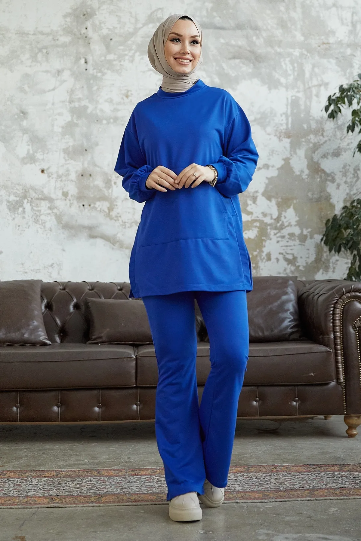 InStyle  Miora spanischer zweiteiliger Knöchelanzug – Saksblau