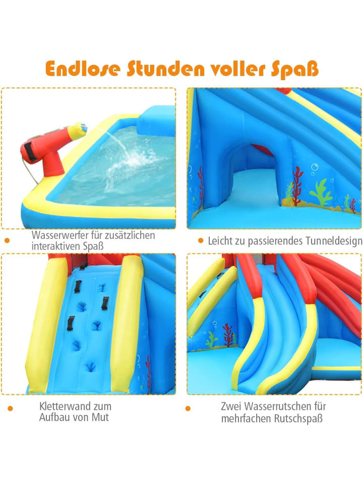 COSTWAY Wasserrutsche Krebs 500x400x250cm in Bunt günstig kaufen onesize
