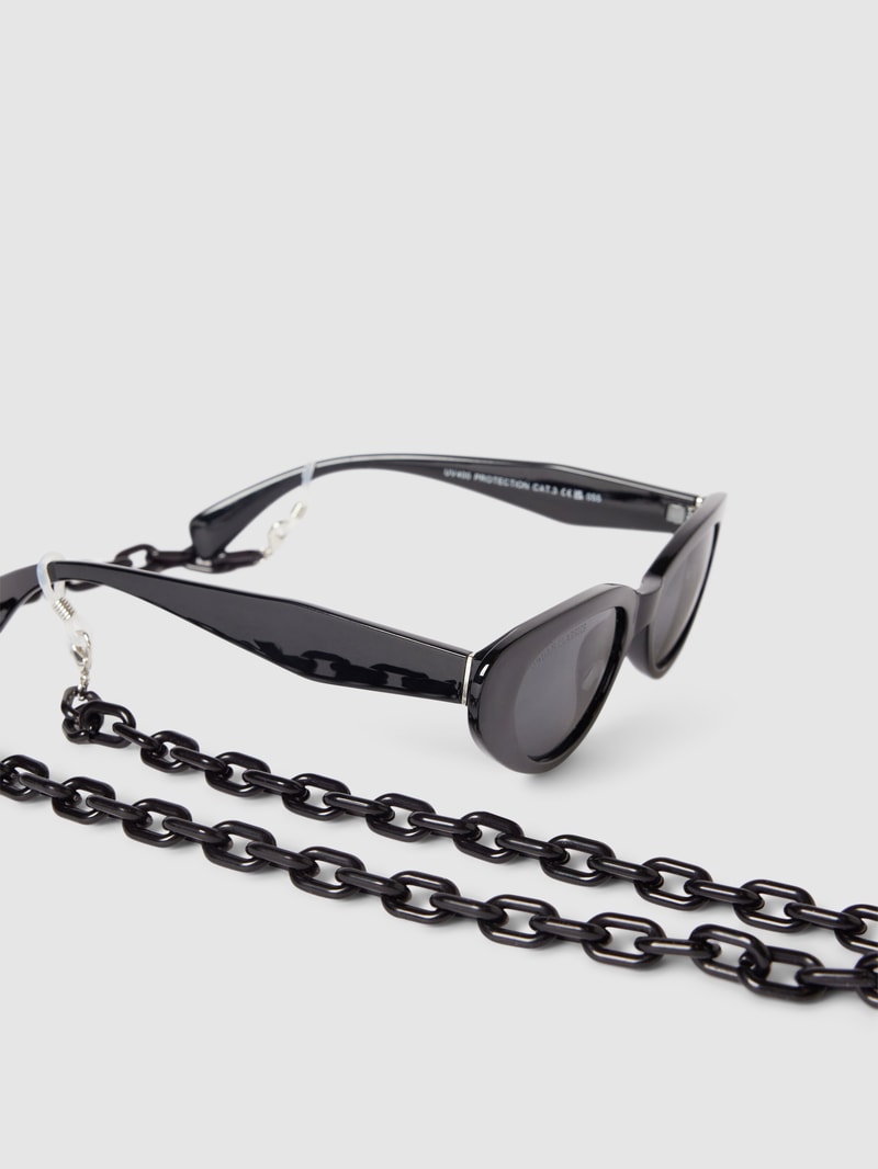 Sonnenbrille mit Animal-Print Modell 'Puerto Rico' in schwarz