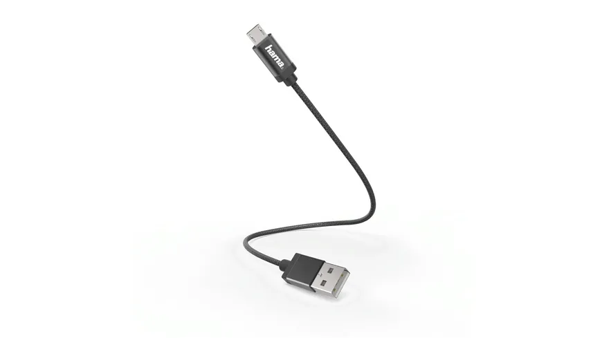Hama Lade-/Datenkabel, Micro-USB, 0,2 m, Schwarz