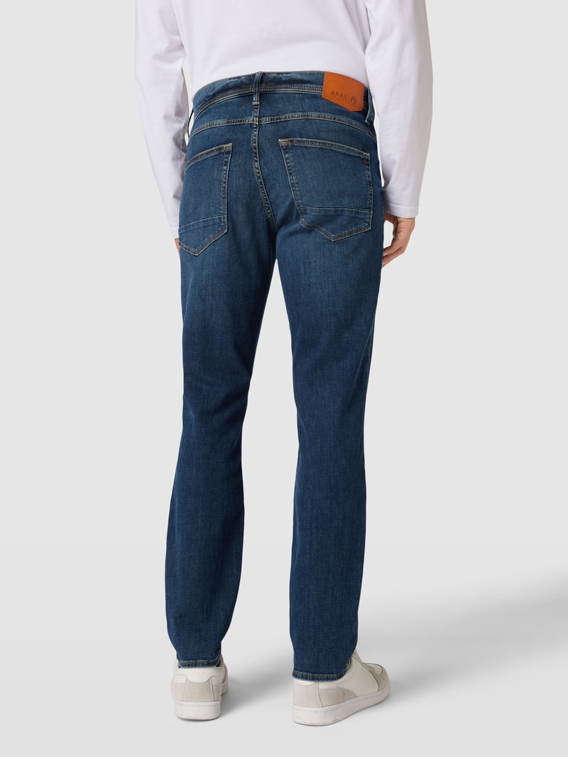 Slim Fit Jeans mit Kontrastnähten Modell 'Chris' in blau