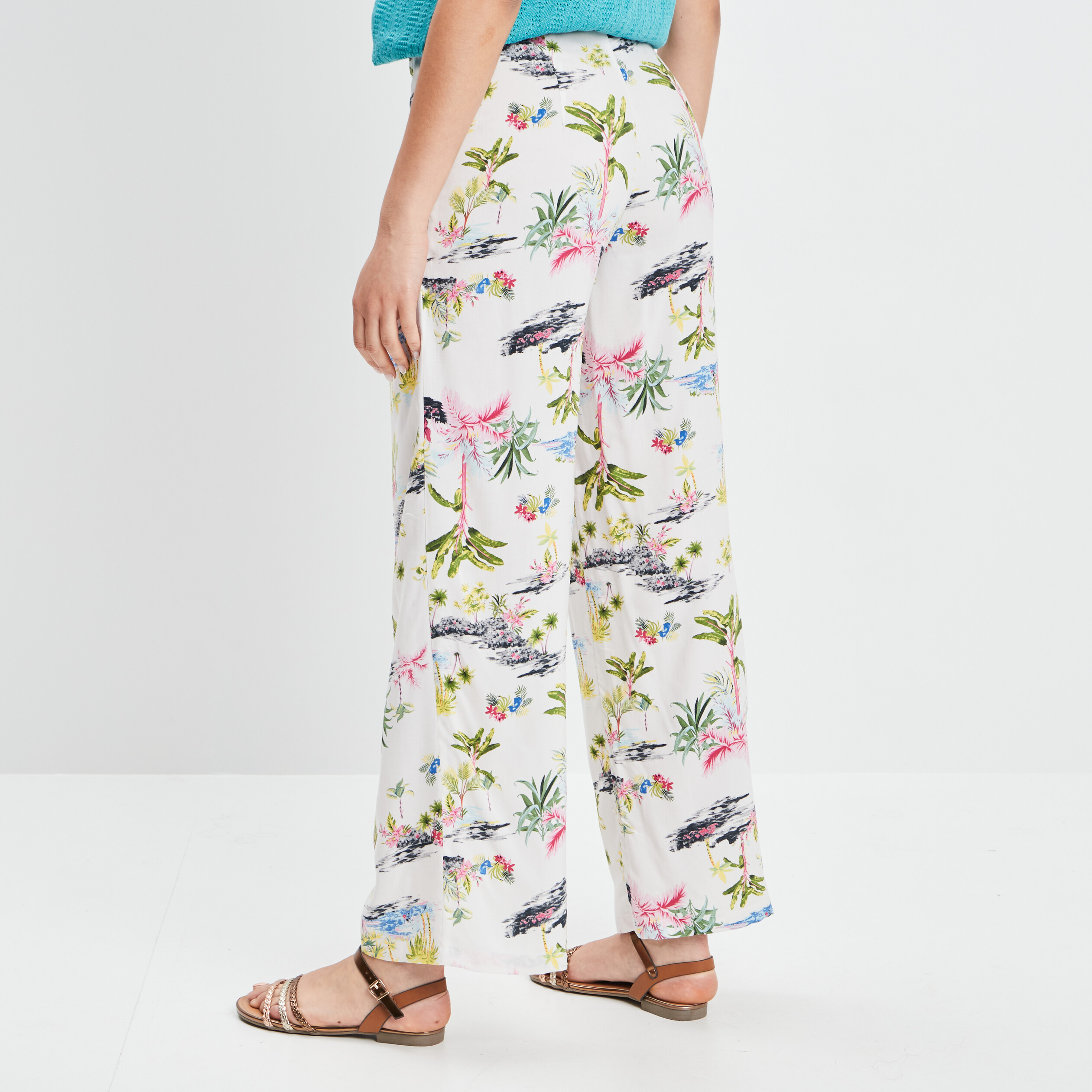 Pantalon large multicolore femme | La Halle