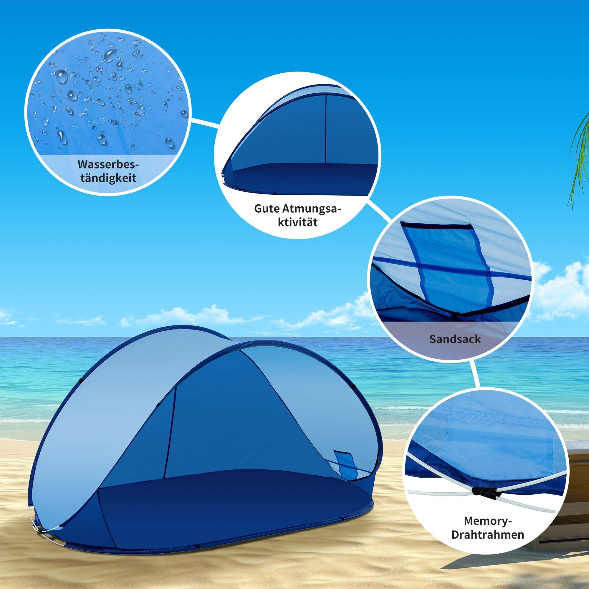 Duhome Strandmuschel, Strandmuschel Pop Up Strandzelt Wetter- und Sichtschutz Polyester Zelt