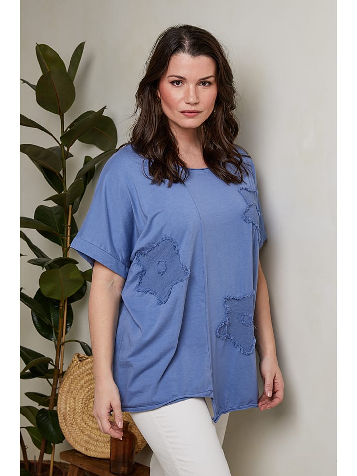 Curvy Lady Bluse in Blau günstig kaufen