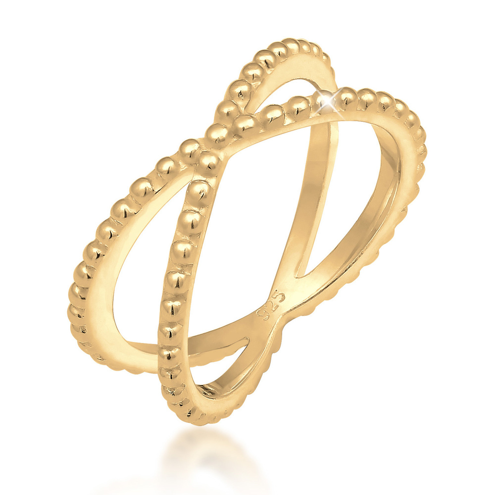 Elli Elli Bague Femmes Croix Boule Moderne Blogueur Tendance en Argent Sterling 925 Bague